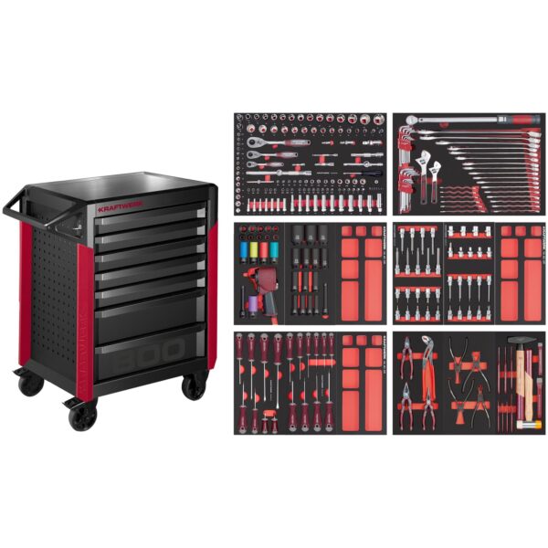 KRAFTWERK PRO LINE Werkstattwagen PT800 – 279-tlg. Set, 7 Schubladen, Made in Germany - KW-102.417.003