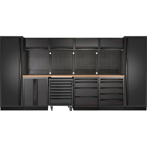KRAFTWERK MOBILIO-EX 6er Werkbank-Kombi – Modular, flexibel & mit Buche-Arbeitsplatte - KW-3964K-BLK-017-EX