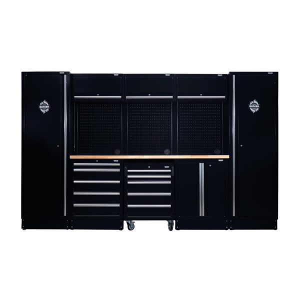 BUNKER 3240mm Modulare Werkstatteinrichtung Werkbank mit Hartholz-Arbeitsplatte - 16-teilig - D04398