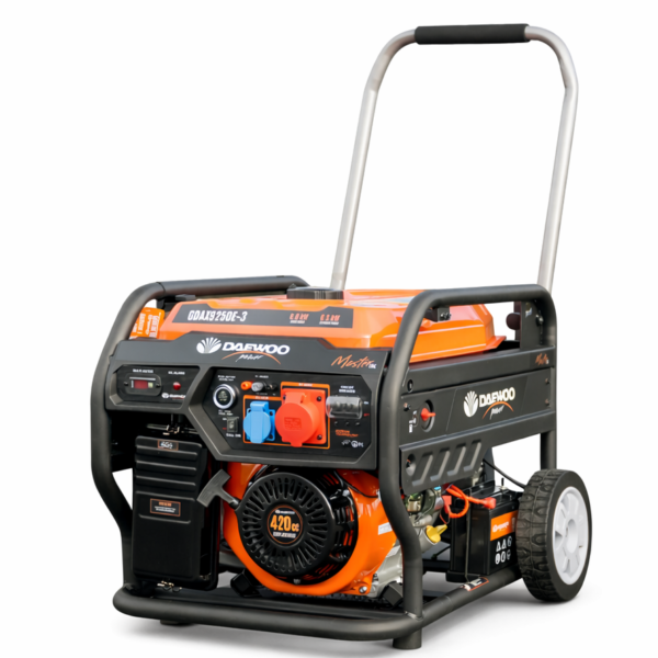Daewoo GDAX9250E-3 Stromgenerator 6,5 kW – 230/400 V Benzingenerator mit E-Start und AVR