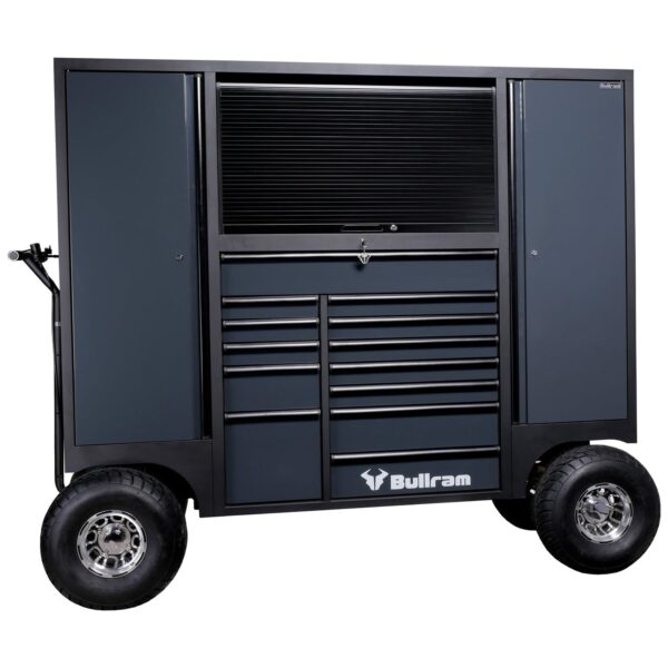 Bullram Roadmaster Profi-Werkstattwagen 13 Schubladen mobiler Werkzeugschrank mit LED, 230v Schuko - TB173PB
