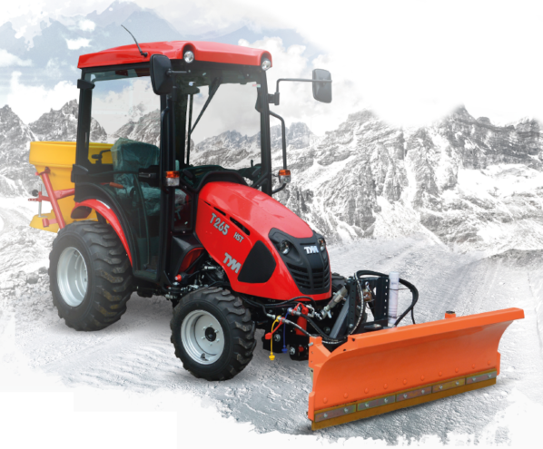 TYM Traktor T25 mit Kabine, Schneeschild und Streuer