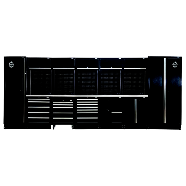 BUNKER 4915mm Modulare Werkstatteinrichtung Werkbank mit Edelstahl-Spüle und Edelstahl-Arbeitsplatte - 25-teilig - D04391